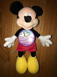 Walt Disney World Mickey Mouse Plush w/ Button New