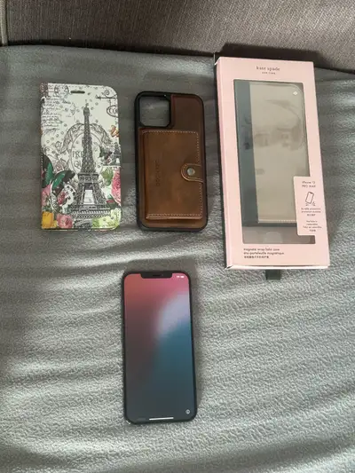 iPhone12ProMax + Lens/Screen Protectors + 3 Phones Cases + Cable, View more