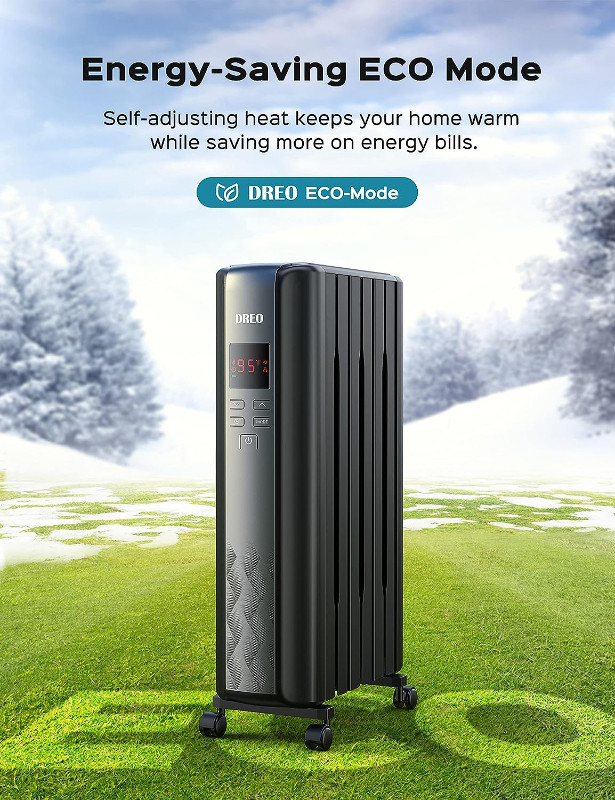 Dreo Radiator Heater, Upgrade 1500W Electric Portable Space Oil in Heaters, Humidifiers & Dehumidifiers in Mississauga / Peel Region