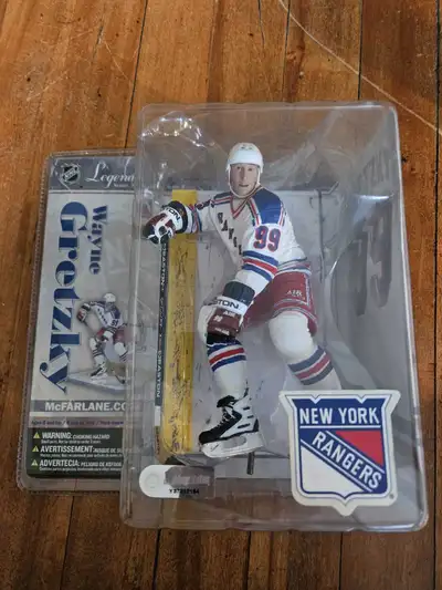 Up for grabs is a McFarlane Wayne Gretzky Legends Series figure, still sealed in its original packag...