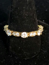 14k Gold Eternity Band Cambodian Zircons Size 9.5