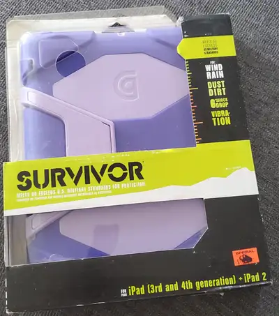Protective Griffin Survivor case for your iPad. This case is purple and has military standard protec...