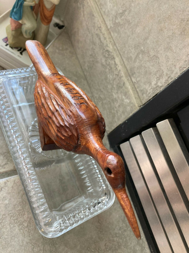 Jamaica wooden carved bird art wood home decor in Arts & Collectibles in Calgary - Image 2