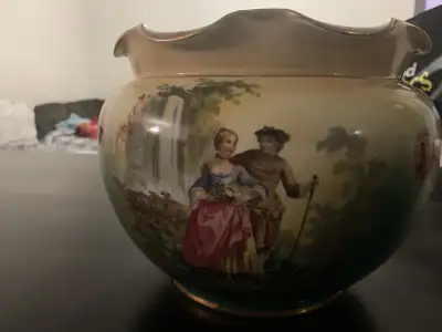 Vintage Courting Print Jardiniere Pot, View more