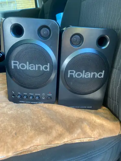 Black Roland Studio Micro Monitor Speakers.,, View more