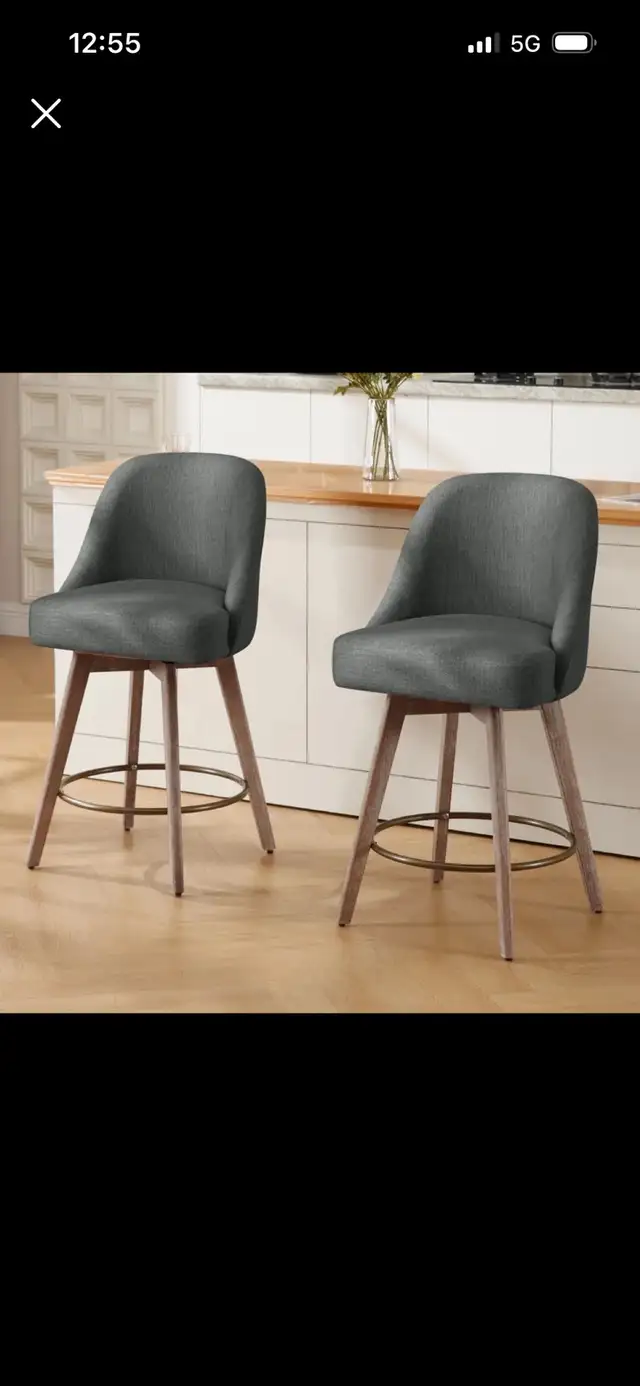 New Counter Height Swivel Bar Stools (Set of 2) $75 Each in Chairs & Recliners in Mississauga / Peel Region - Image 2