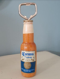 Vintage Corona Extra solid wood bottle shaped bottle opener