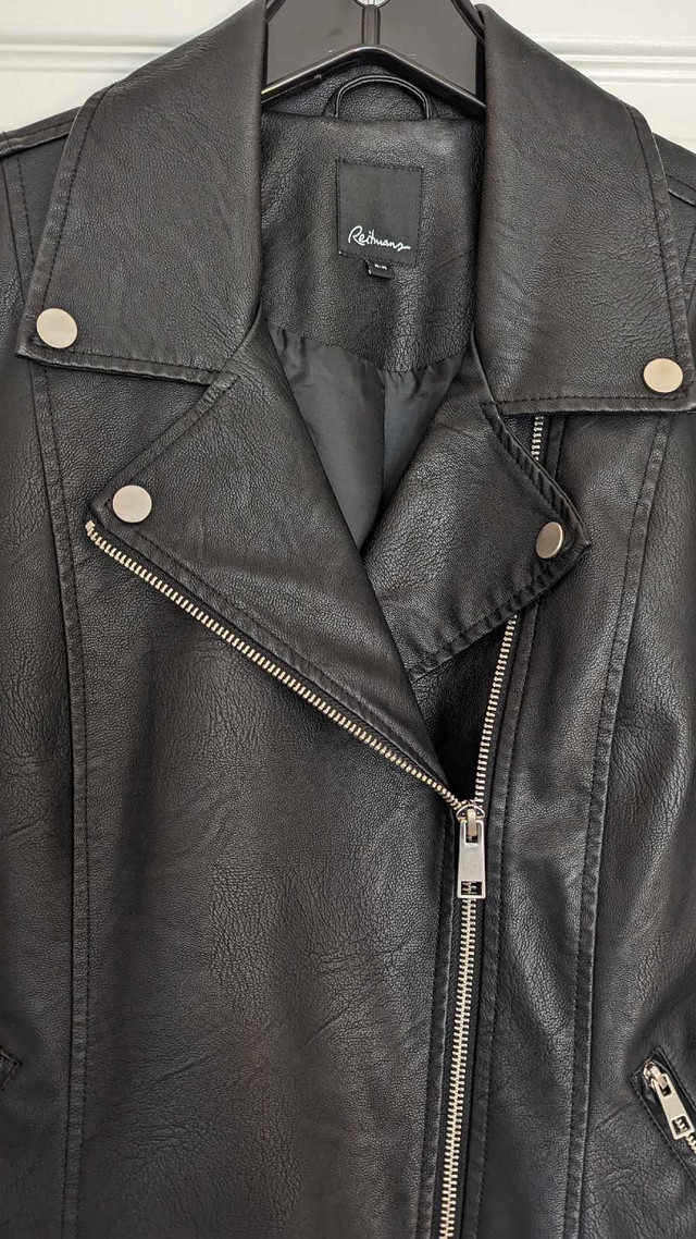 Reitmans Moto Jacket, Black Faux Leather, Medium in Women's - Tops & Outerwear in London - Image 2