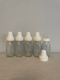 Glass baby milk bottles 