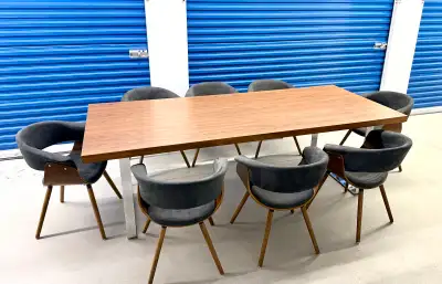 Dining Table Set 8 Chairs Walnut Wood by SOHO Concept, View more
