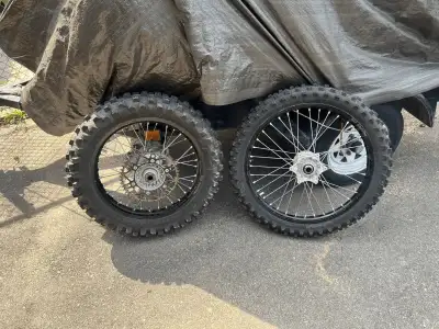 2019 Husqvarna FE501 OEM Dirt tires and rims for sale, $1200 asking. They have less than 2000km on t...