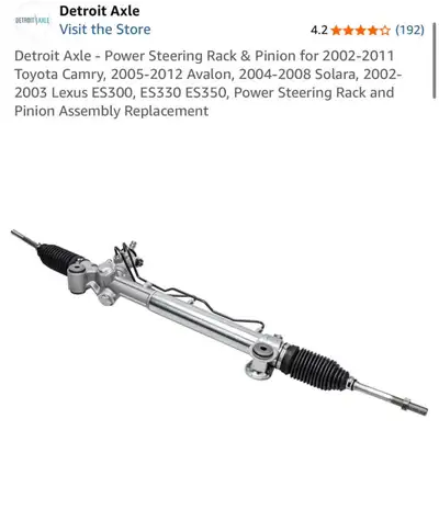 Detroit Axle - Power Steering Rack & Pinion for 2002-2011 Toyota Camry, 2005-2012 Avalon, 2004-2008...