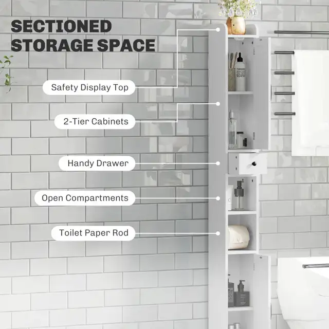 Narrow Bathroom Cabinet, Tall Bathroom Storage Cabinet with Barn in Storage & Organization in Markham / York Region - Image 4
