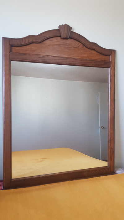 Large mirror with solid wood frame, View more