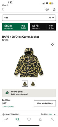 Bape x OVO 1st Camo jacket 