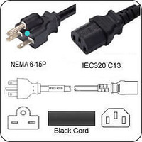 IBM cable pn 1838574 IEC 320 EN 60320 C13 NEMA 6–15P