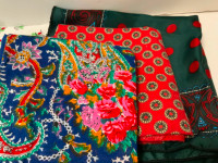 SCARVES/BANDANAS-Red, Navy, Forest Green, RETRO