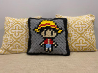 Crochet Pillow - One Piece Luffy (chibi)