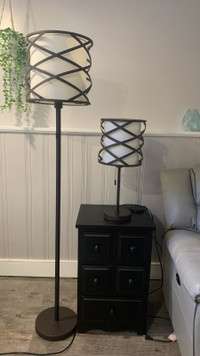  Floor and table lamp set