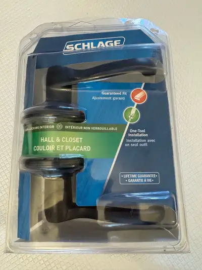 Schlage hall & closet aged bronze door handle, View more