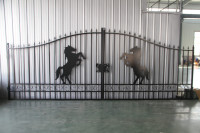 14FT Driverway Iron Gate (Artwork ”Horse”) for Sale