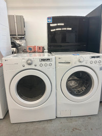 Laveuse sécheuse LG blanc frontale white frontload washer dryer