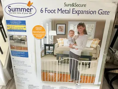 Sure and Secure XL (new in box) baby gate 6ft walk through, View more