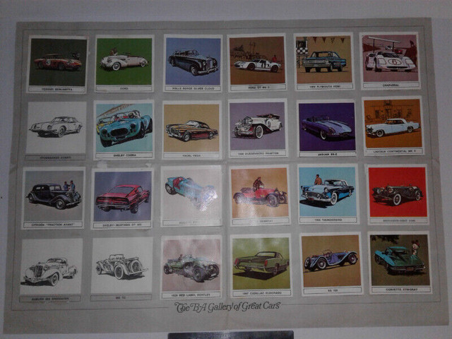 B/A GALLERY OF GREAT CARS Trading Cards, 1960's in Arts & Collectibles in Kitchener / Waterloo