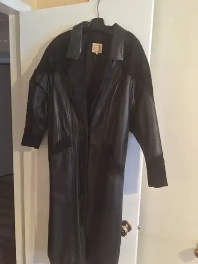 leather coat with abit swede, View more