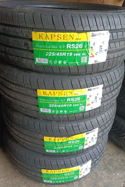 Full set of brand new Kapsen all-season tires 225/45/R19. These high-quality tires are designed to d...