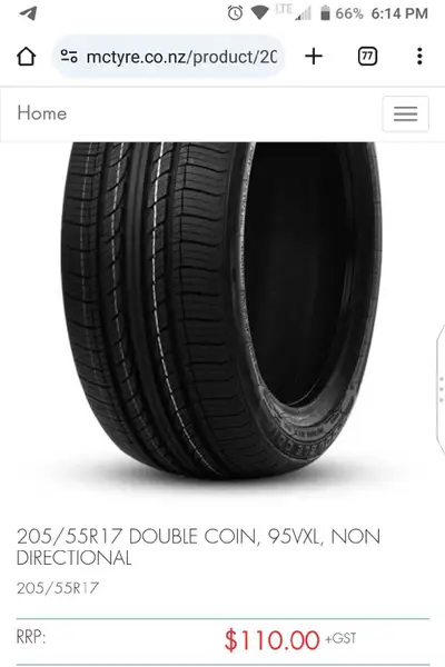 4 pneus 205/55R17 tires