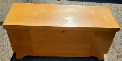 Vintage 1950s Lane Blonde Cedar Footed Chest, View more