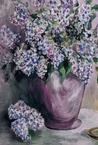 LOVELY LILAC FLOWERS STILL LIFE Oil Painting