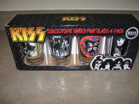 Kiss Collector's Series Pint Glasses 4 Pack-New in box