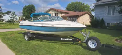 Rebuilt outdrive 2022 Mechanic has diagnosed engine leak as frost plug. Could use new upholstery. St...