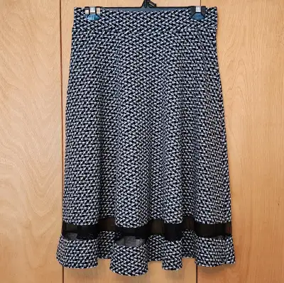 Faith and joy size large A-line skirt stretchy black and white, View more
