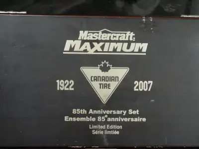 New, But Opened. 2007 , 85th anniv of Mastercraft Gold Plated Sae and Metric 10 piece Socket set wit...