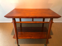 Vintage solid walnut side table by H. Krug (mint condition)
