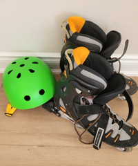 EVO rollerblades size 12/Large helmet