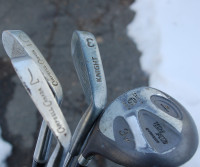 Left Handed Knight 3 wood, Knight 3 iron, Campbell 5,7 irons