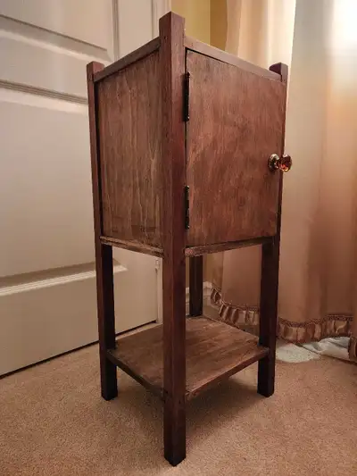 VINTAGE WOOD SIDE END TABLE, View more