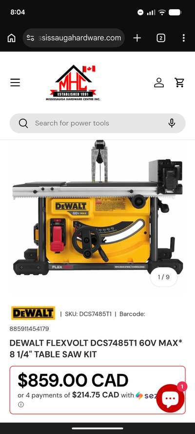 DeWalt 60v flexvolt table saw kit, View more