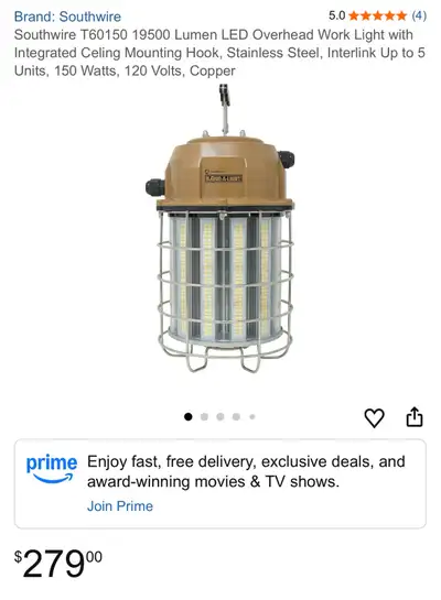 Southwire T60150 19500 Lumen LED Overhead Work Light DEWALT, View more
