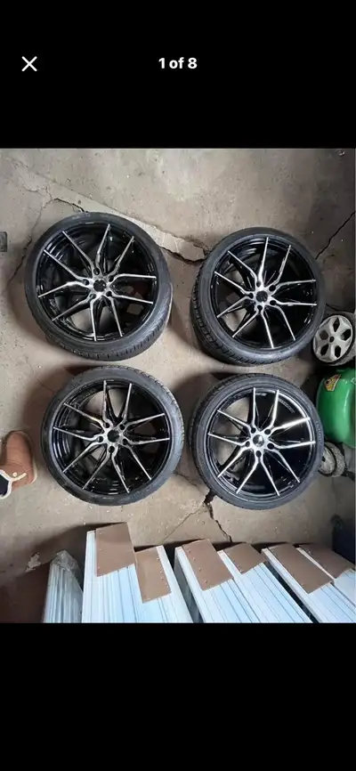 Selling 18 inch Manzinni rims with Toledo Z rated all seasons tires. Bolt pattern is 5x114.3 and 8 i...