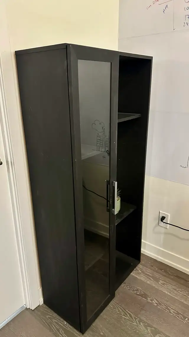 Black Bookshelf with Glass Door in Bookcases & Shelving Units in City of Toronto - Image 4