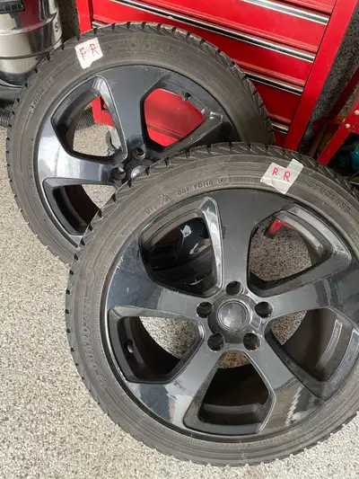 For sale are 4 like new rims and tires. Details are in the pictures and additional details are : -5x...