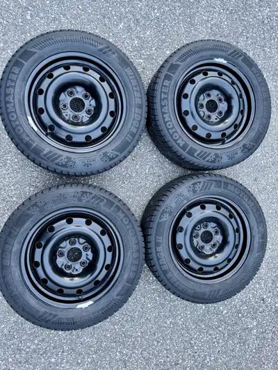 Winter tires almost brand new less than 5000kms on the tires. $850 pick up only. 5x114.3 bolt patter...