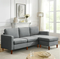 Cozy Chic Chamber 3 seater velvet sectional sofa couch