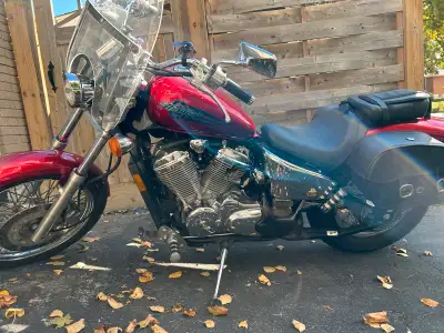 Runs great, 20,000 miles (american bike so gauge is in mph) new tires, Viking hard-mount bags. may a...
