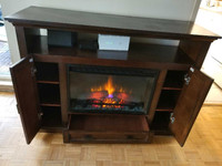 Firerplace Wooden tv stand fireplace 